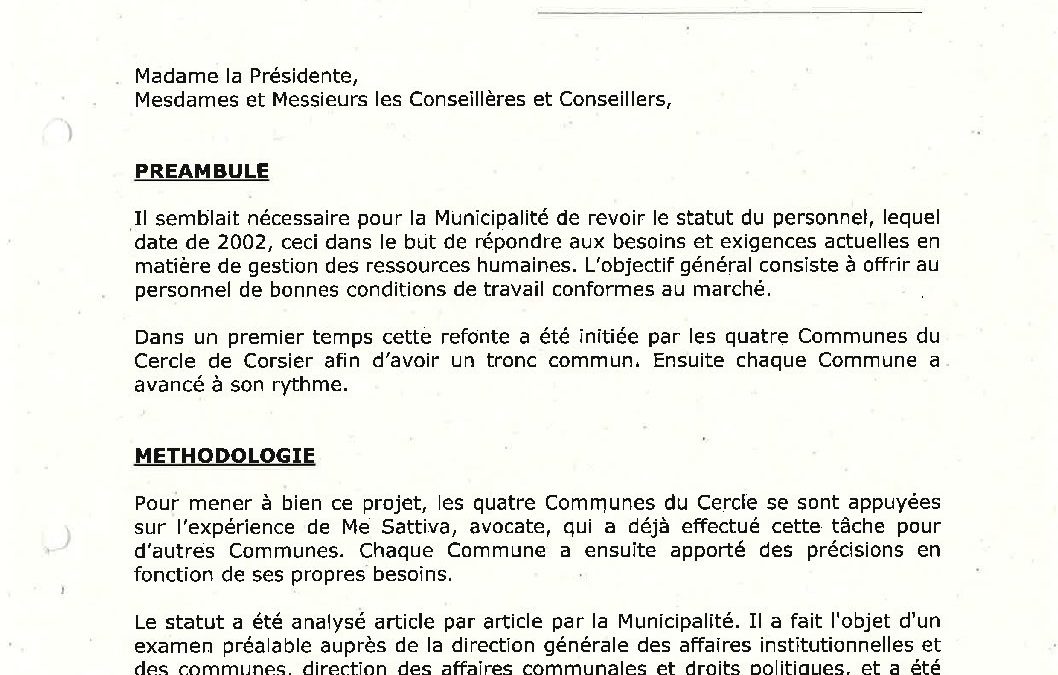 Préavis n° 06/2023-2024 relatif à la révision du statut du personnel